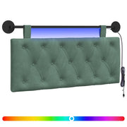 Testiera | Testata sospesa Con luce LED Verde Mare Velluto