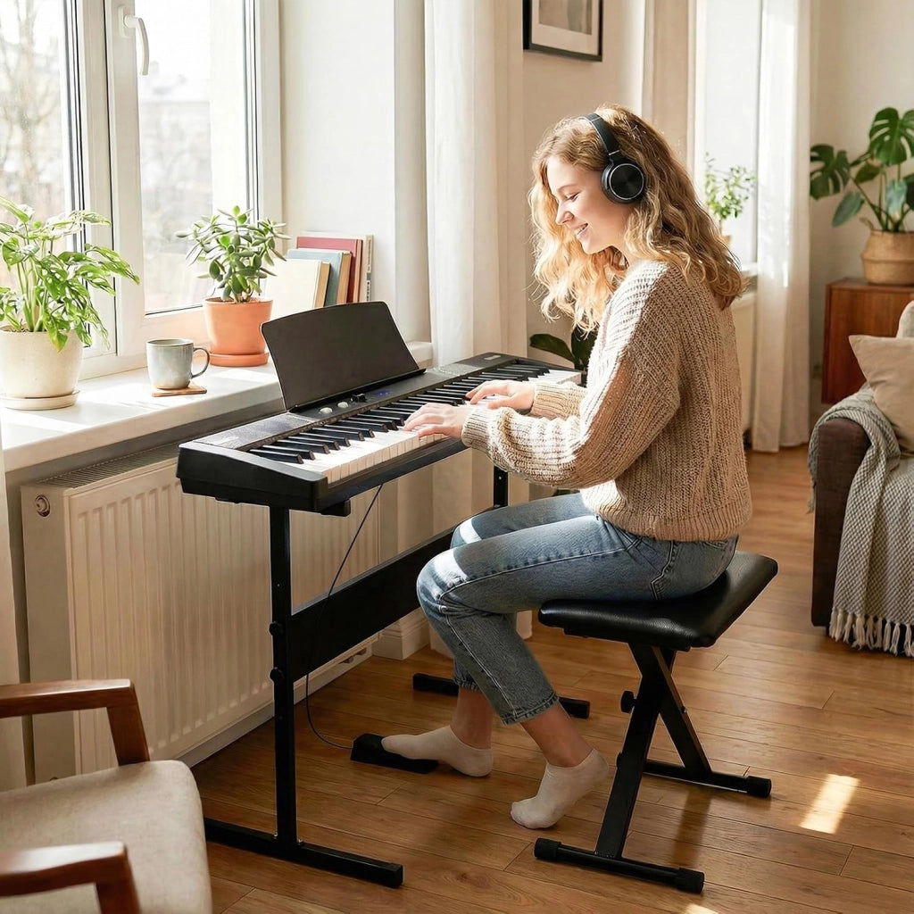 Tastiera Pianoforte a 61 Tasti Semi-Pesati, Sgabello Regolabili
Set Pianoforte Elettrica 128 Ritmi & 128 Toni e 80 Demo, Strumento Musicale per Bambini, Adolescenti e Adulti