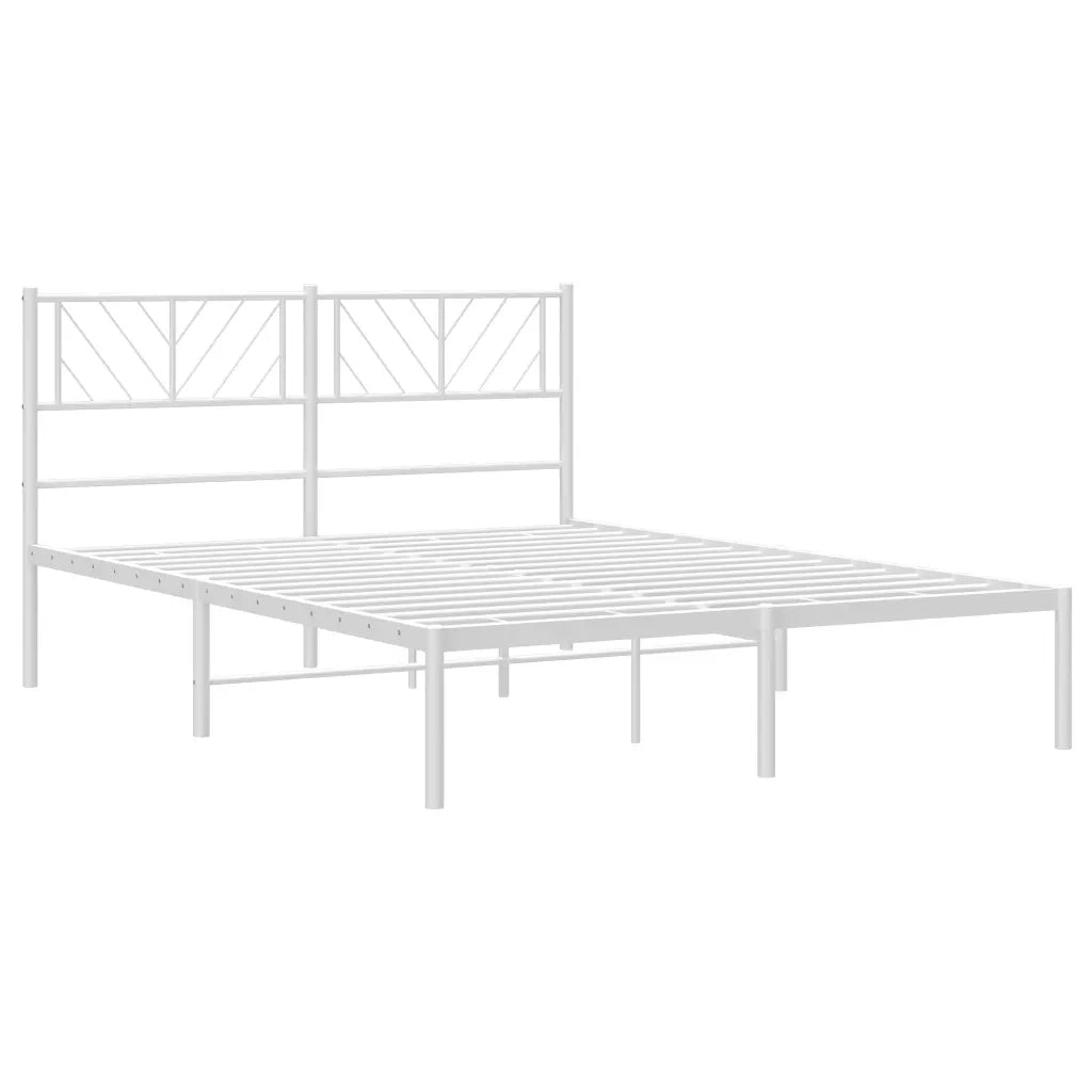 Giroletto con Testiera in Metallo Bianco 120x200 cm 372226
