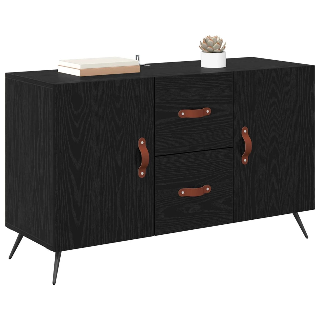 Credenza | Madia | Buffet da pranzo | Armadio da pranzo Rovere Nero 100 x 36 x 60 cm Legno multistrato