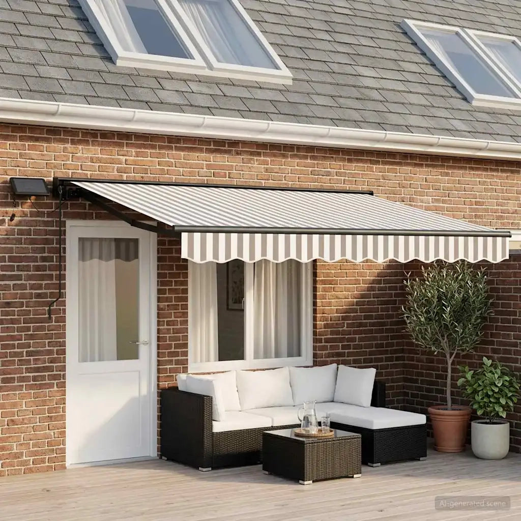 Cornice per Tenda Manuale con LED 4 × 3,5 m 3426150