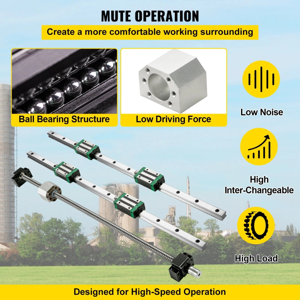 Guida di Scorrimento Lineare HGR20-1000mm in Acciaio Gcr15 per Kit CNC Fai da Te Robusta e Facile da Montare