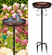 Bagnato per Uccelli per Esterno - Decorazione per Giardino - 89 cm - Metallo