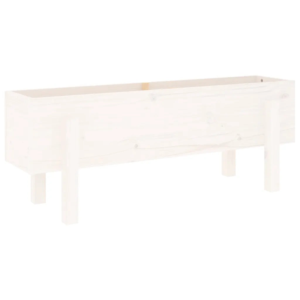Aiuola rialzata 101 x 30 x 38 cm spazio decorativo moderno in legno di pino bianco 02_0048497