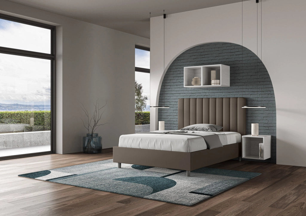 Letto 1 Piazza e Mezzo 120x200 cm Senza Rete Agueda Cappuccino