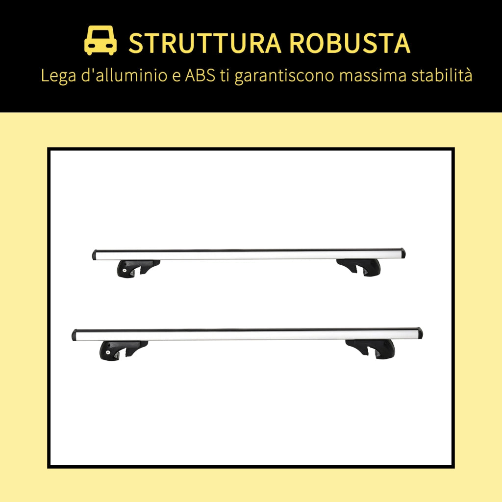 Barre Portatutto per Auto ¨C Zephmum ¨C Alluminio Argento 135.3x5.7x7 cm