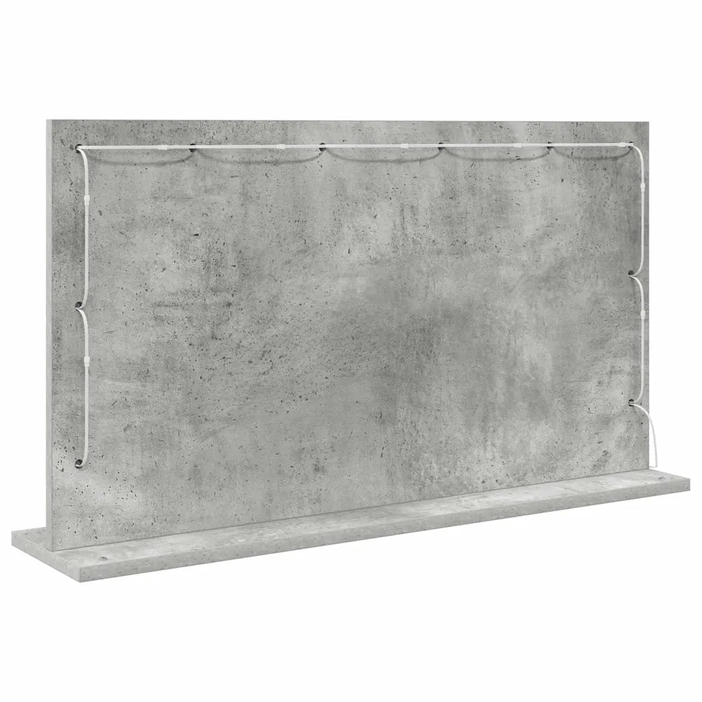 Specchio da Vanit¨¤ Rettangolare Grigio cemento 80 x 45 x 18 cm