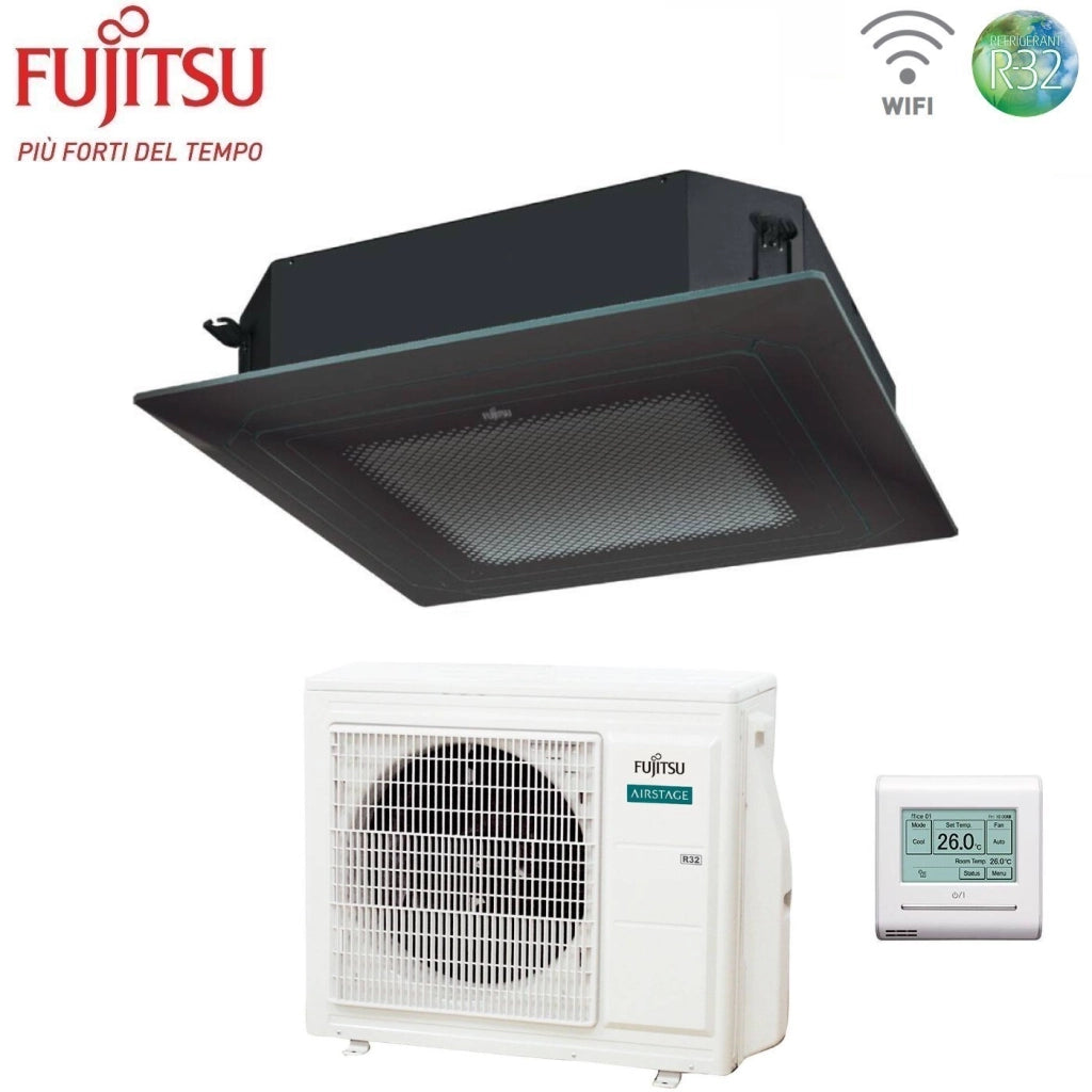 Condizionatore a Cassetta Fujitsu KR Eco Circular Flow Black 24000 Btu AUXG24KRLB R-32 Wi-Fi Optional con Griglia e Filocomando