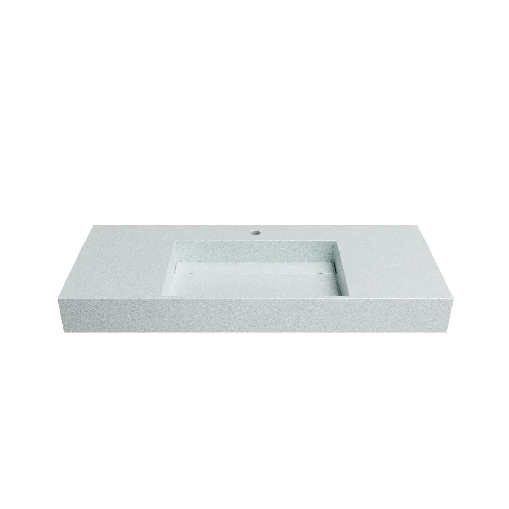 Lavabo sospeso a muro rettangolare 120x48x13 cm in microcemento bianco | Tasman