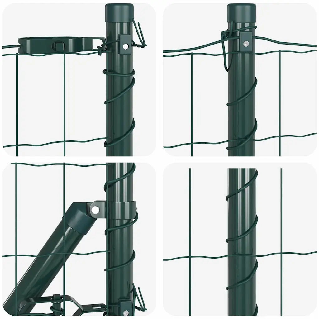Recinzione da Giardino | Recinzione con Posto Verde 1 x 25 m Acciaio e PVC