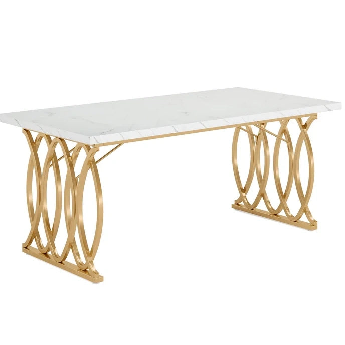 Scrivania da ufficio moderna 160x80 cm con piano in legno artificiale bianco e struttura metallica