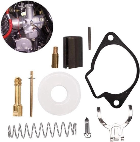 Set di riparazione carburatore universale - Motocicletta - Sistema di alimentazione - Componenti - Adatto per motori a 2 tempi - Pezzi di ricambio per mini moto, Adatto per bicicletta a motore - Nero.