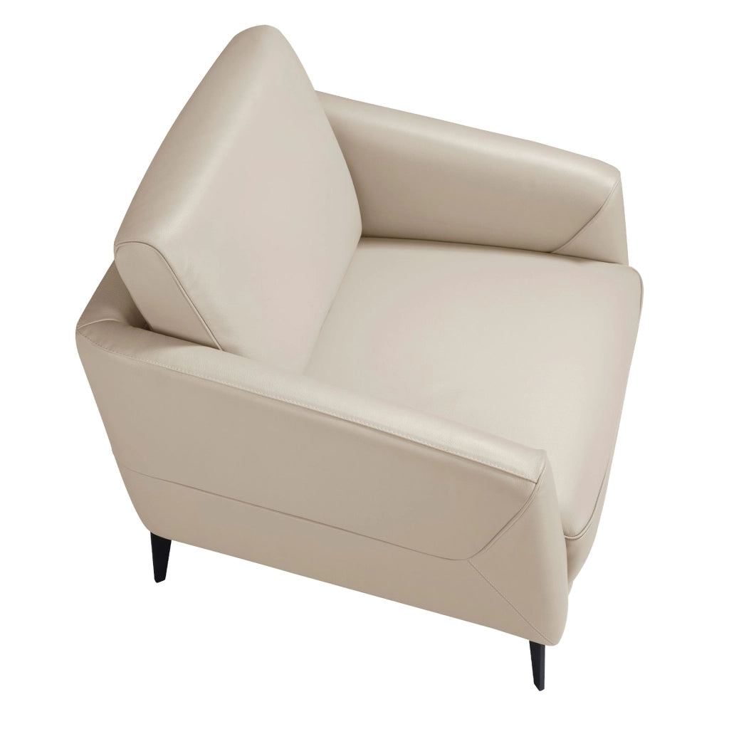 Poltrona in pelle grigio taupe