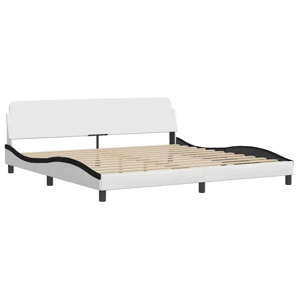 Giroletto senza Materasso Hvar Bianco e Nero 200x200 cm in Similpelle