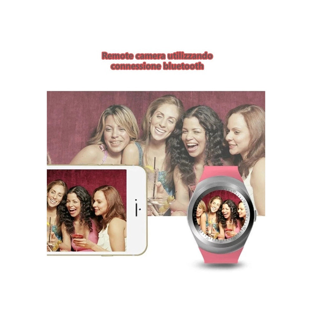 Trade Shop - Smart Watch Y1 1,2 Pollici Bluetooth Android Ios Con Slot Sim Card E Micro Sd -
