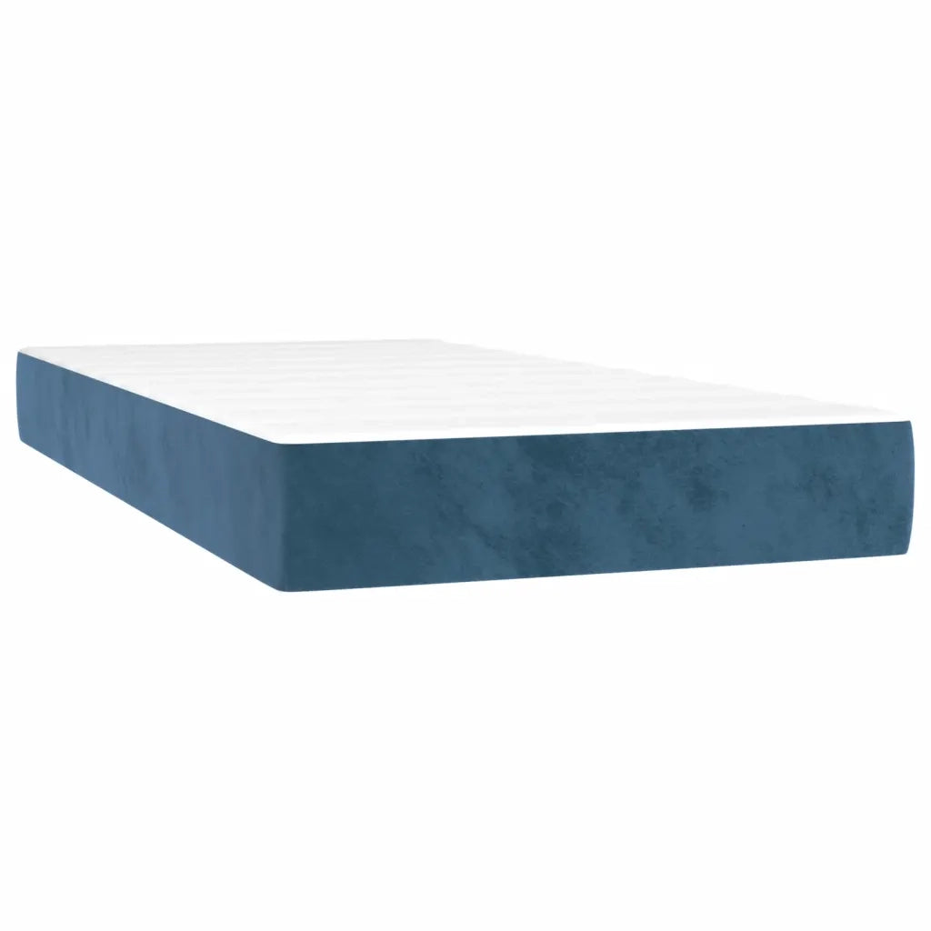 Giroletto a Molle con Materasso Blu Scuro 120x190 cm in Velluto 3270005