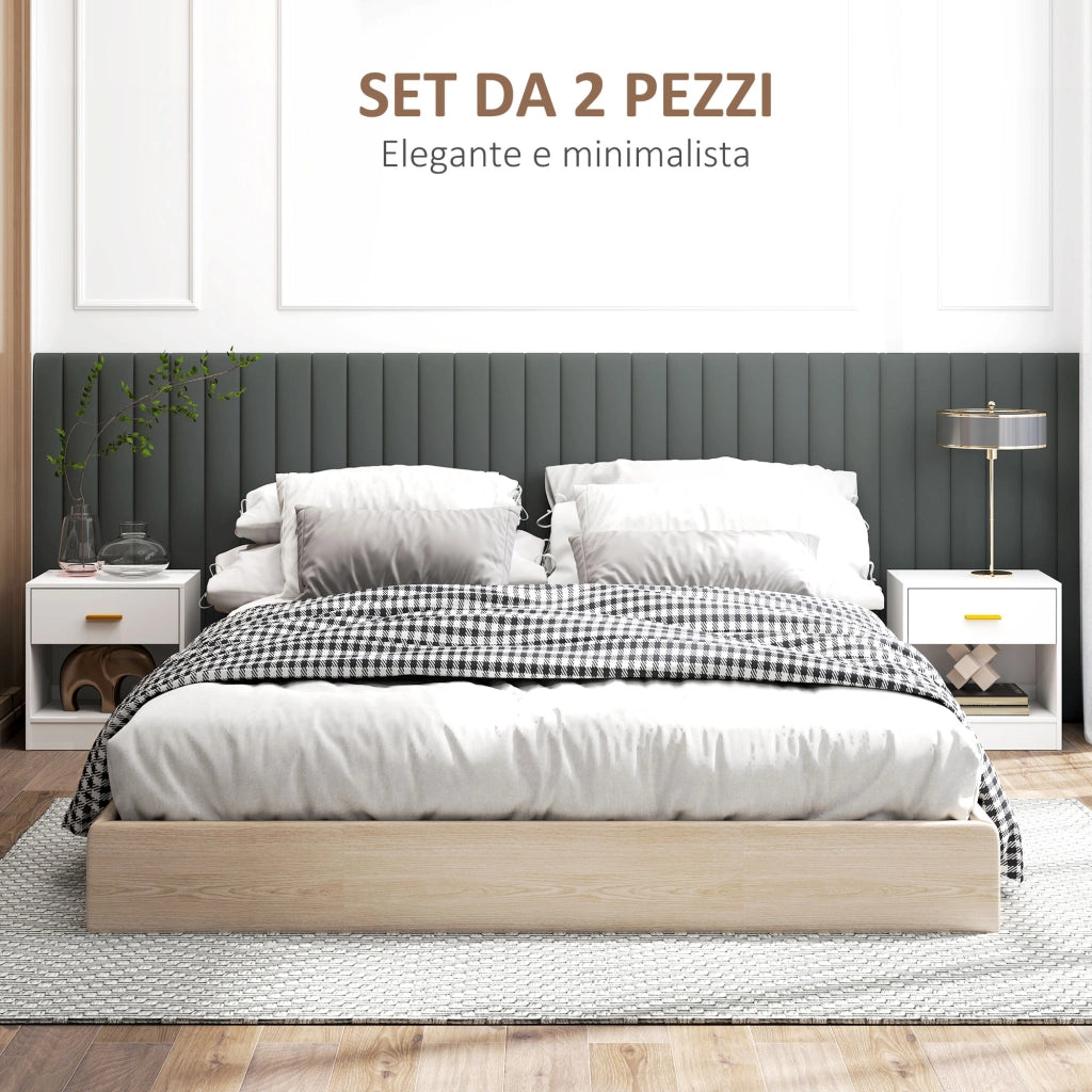 Comodini Moderni con Cassetto e Ripiano Aperto ¨C zephmum ¨C Legno Bianco 39x28x41 cm