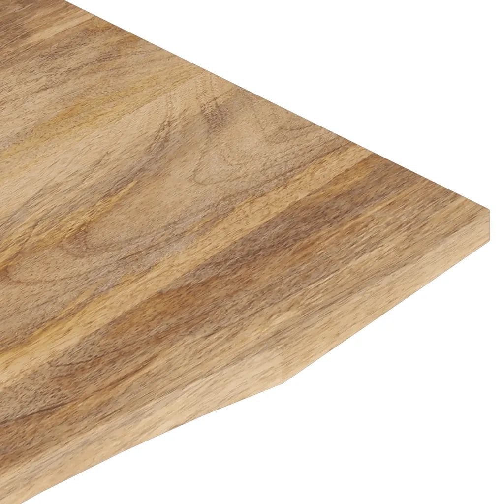 Piano Scrivania con Curva 90x50x2,5 cm Massello Grezzo di Mango 370193