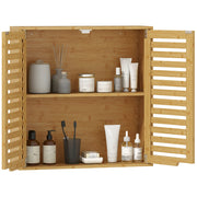 Mobile bagno da parete ¨C Xylo ¨C bamb¨´ naturale con ripiano regolabile 60x20x60 cm