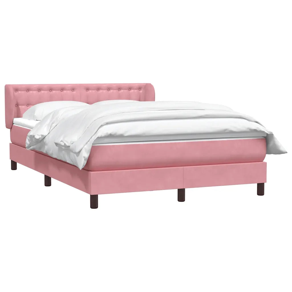 Giroletto a Molle con Materasso Rosa 140x210 cm in Velluto 3317864