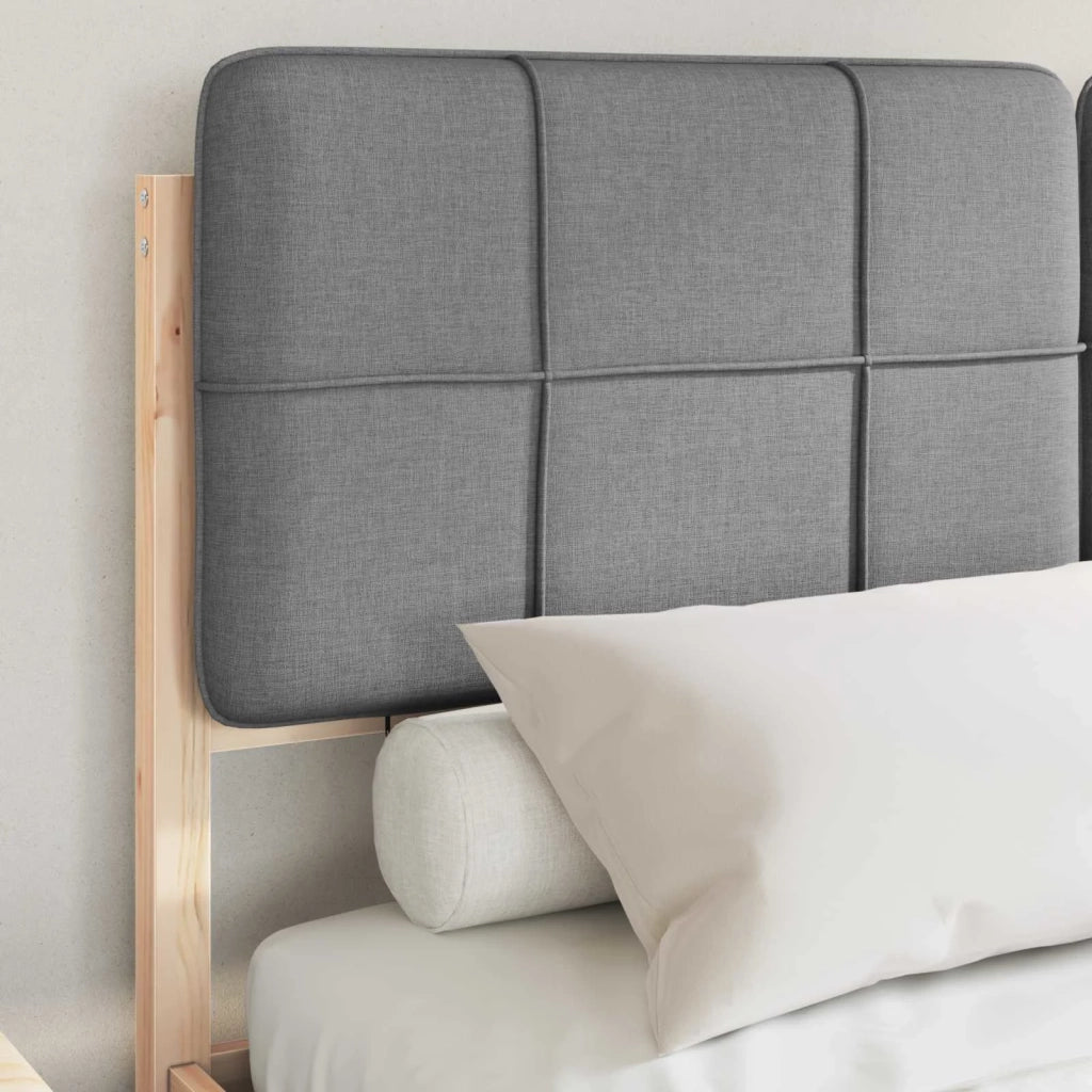 Letto con Testiera Rivestita Grigio chiaro 160 x 200 cm