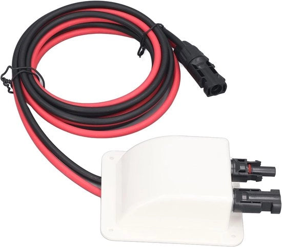 Invoerwarteldoos per doppio cavo per energia solare - Acqua resistente - 2m 10AWG cavo di estensione - 100w a 200w pannelli solari - Resistente alle intemperie.
