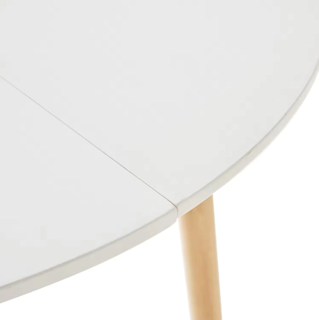 TAVOLO da pranzo rotondo 80x80 cm con 4 sedie Bianco e Legno