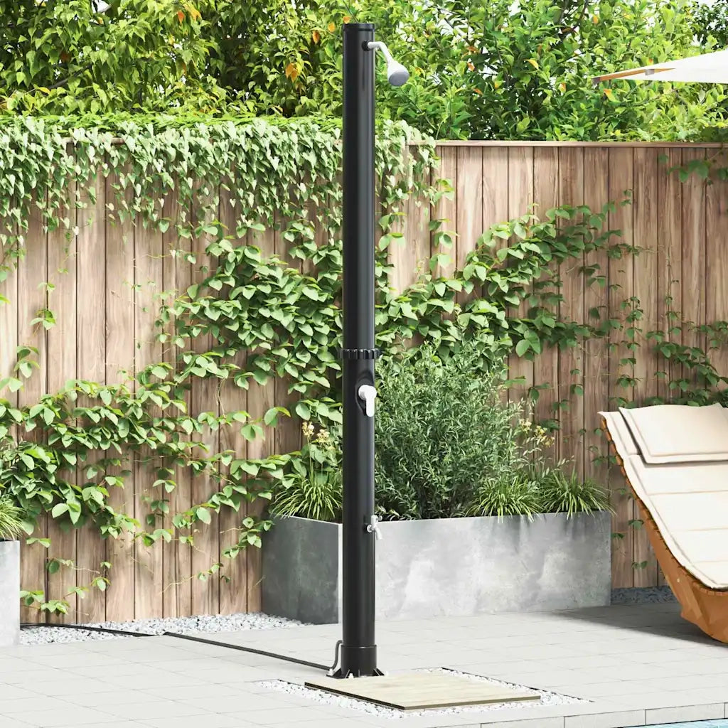 Doccia Solare da Esterno Nero 217 cm PVC e Alluminio CFW4111543