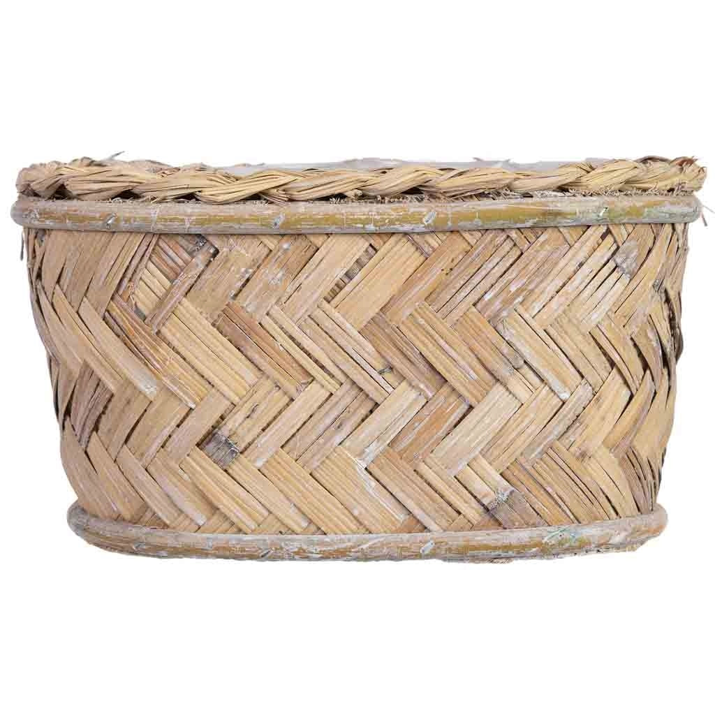Cesto ovale marrone 24x13x12h cm