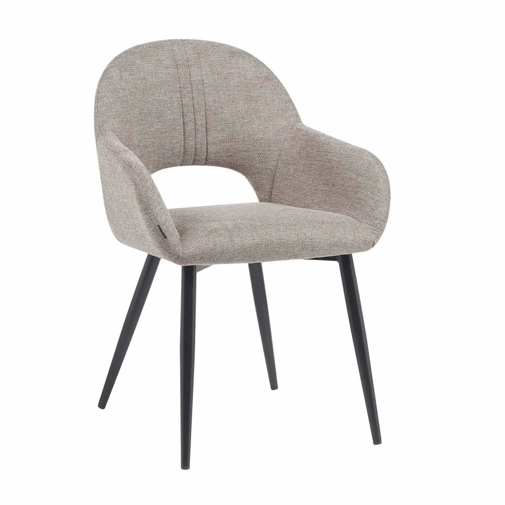 LÚZETE - SEDIA IMBOTTITA BEIGE GAMBE NERE ROWAN