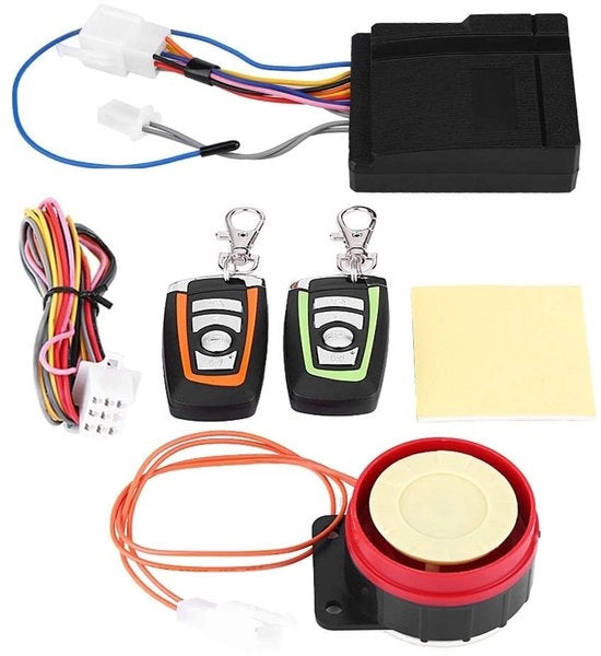 Alarme per Motocicletta - Senza Fili e Resistenente all'Acqua - 125 dB - Compreso 2 Comandi a Distanza - Adatto per Motociclette - 12 V