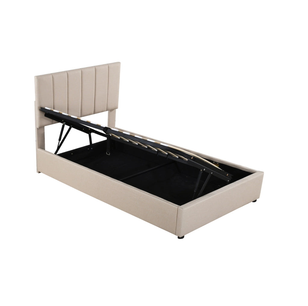 Letto imbottito con contenitore idraulico e struttura robusta 90x200 cm