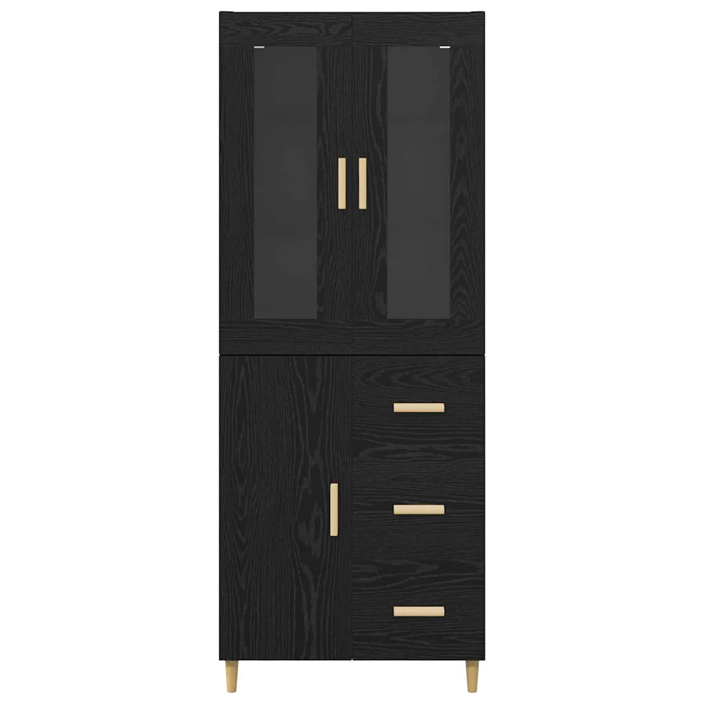 Credenza Rovere Nero 34,5 x 34 x 180 cm Legno multistrato 3416223