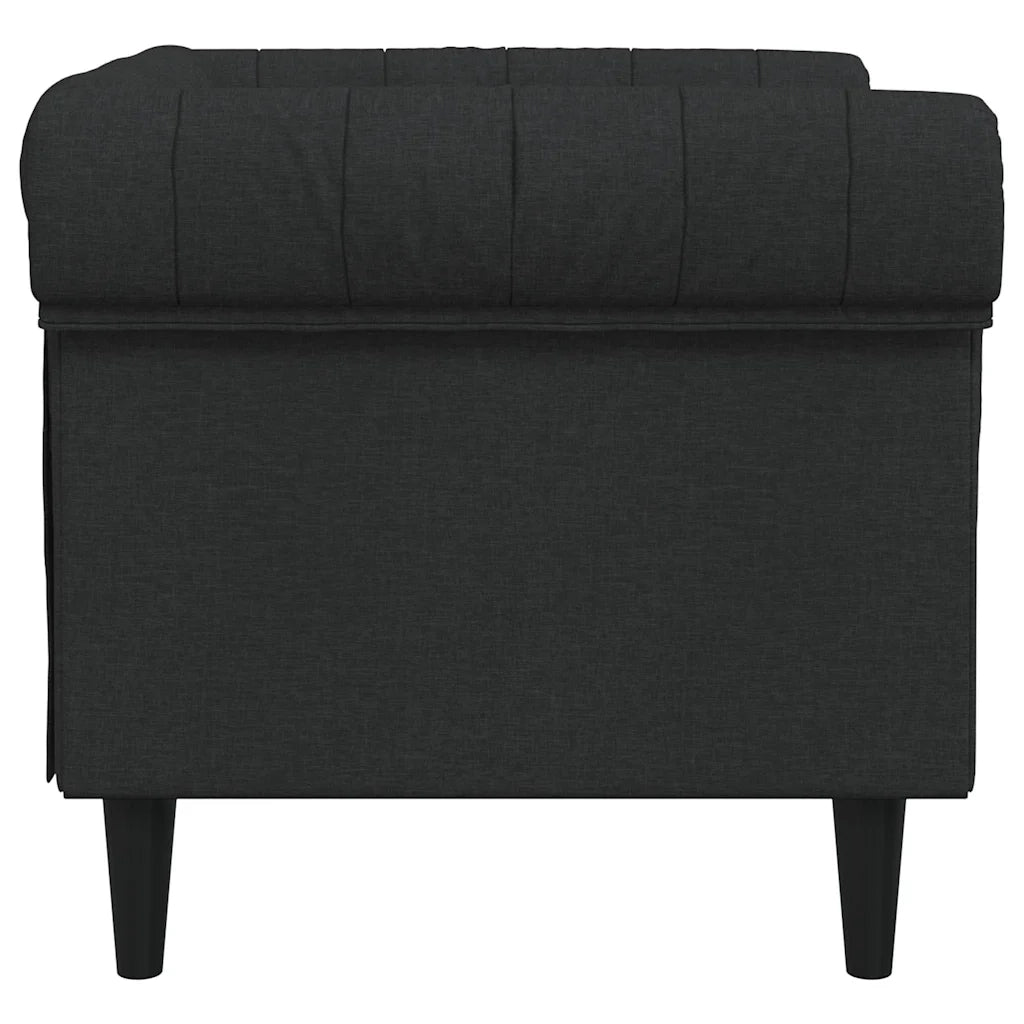 Poltrona Chesterfield Nera in Tessuto 372540