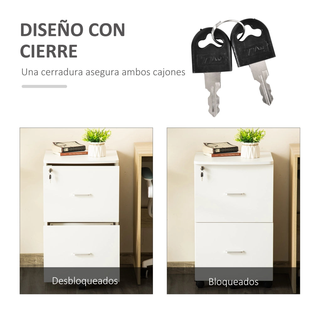 Cassettiera per Ufficio ¨C zephmum ¨C Bianco 43x45x72 cm
