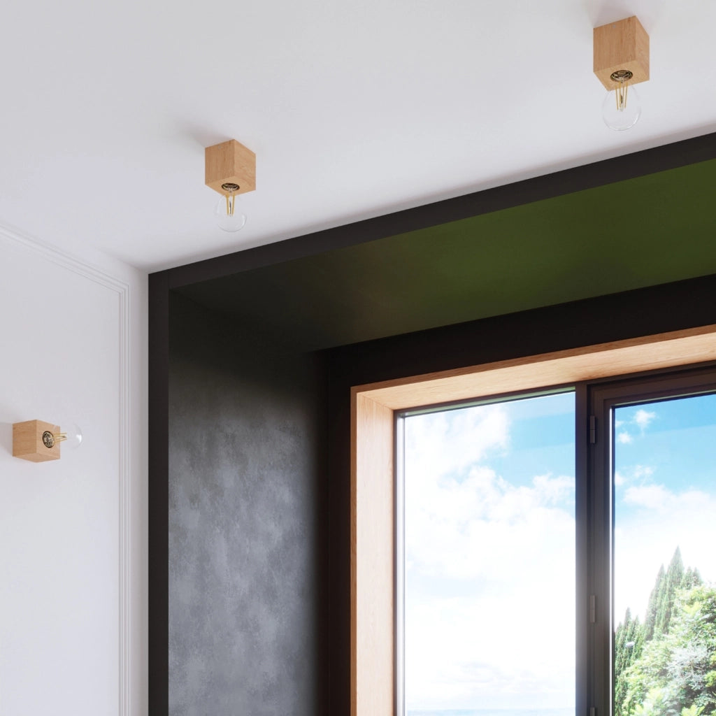 Faretto soffitto Pure Lume DORMA legno chiaro E27 1 luce