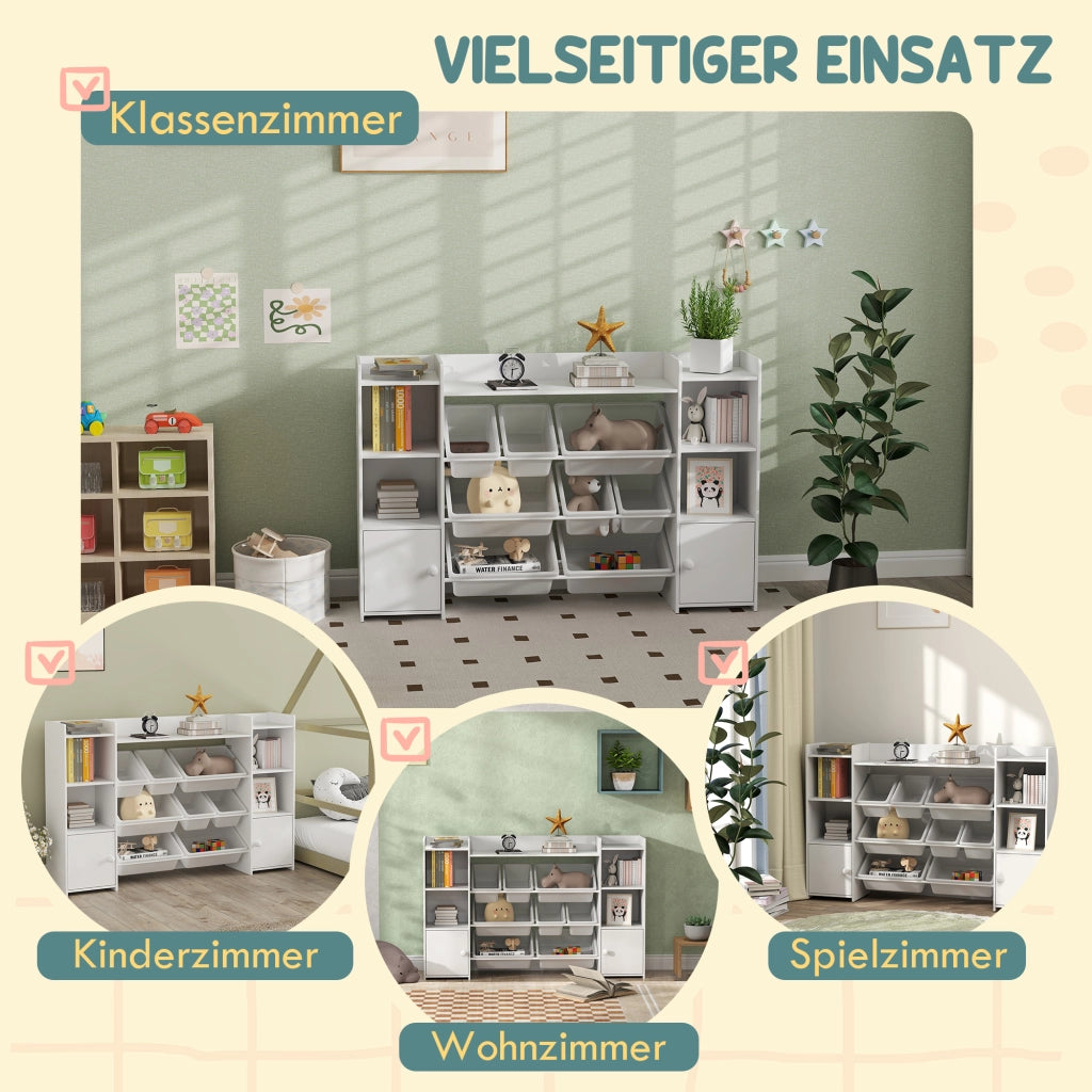 Libreria per bambini con 8 scatole ¨C Minimal ¨C bianco 80x30x24 cm