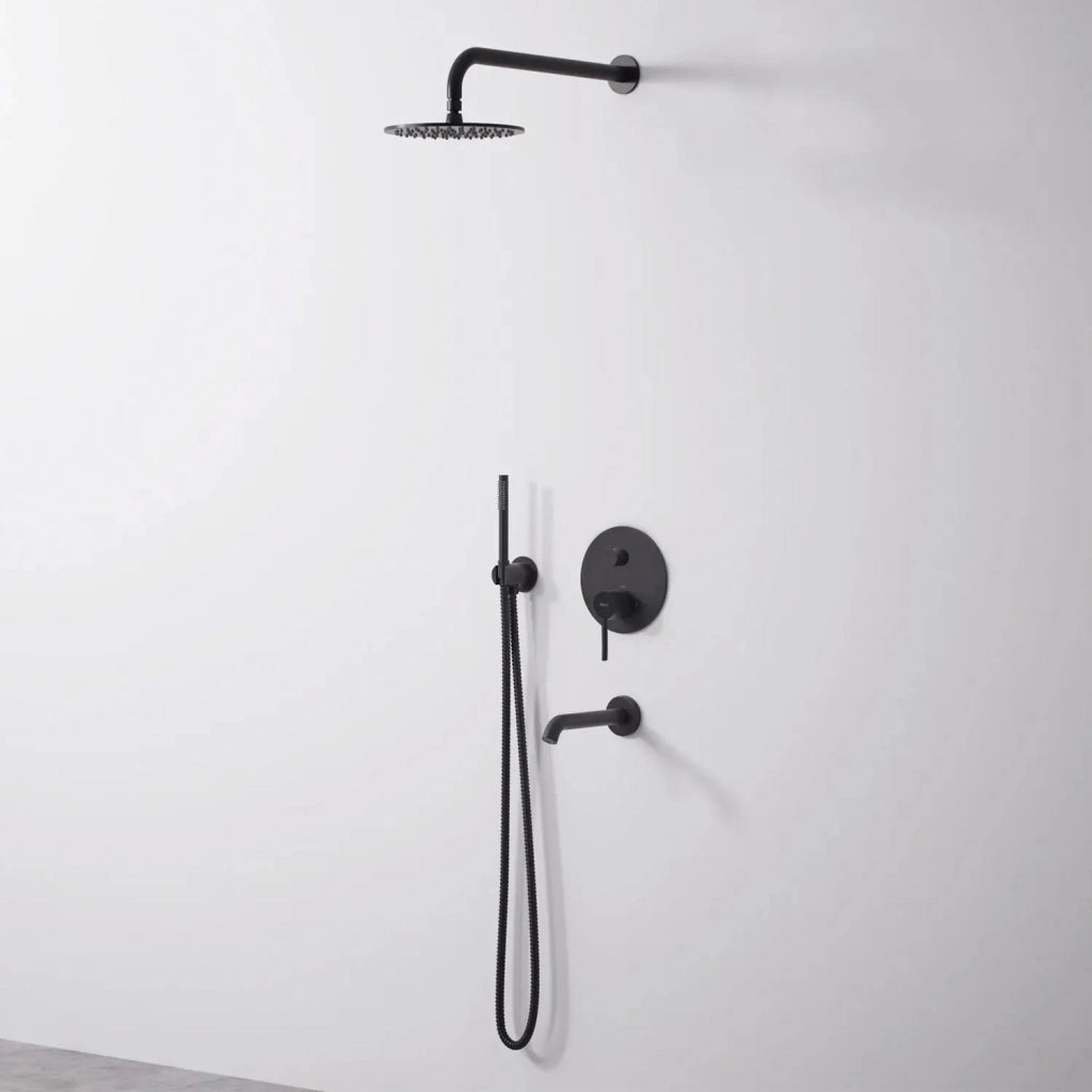 Set Da Vasca-doccia Da Incasso Rea Lungo Black + Box