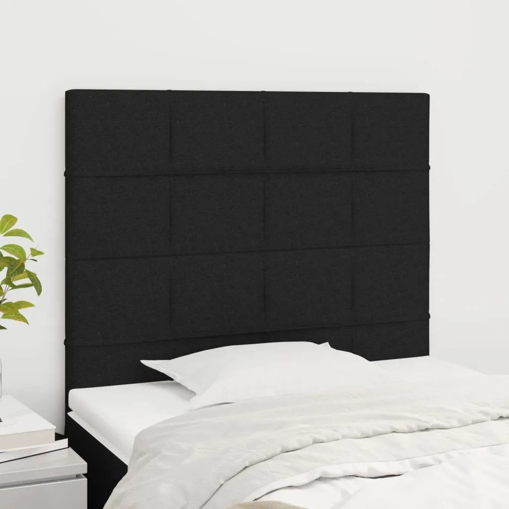 Testiera | Testata Nera 90x5x118/128 cm Tessuto