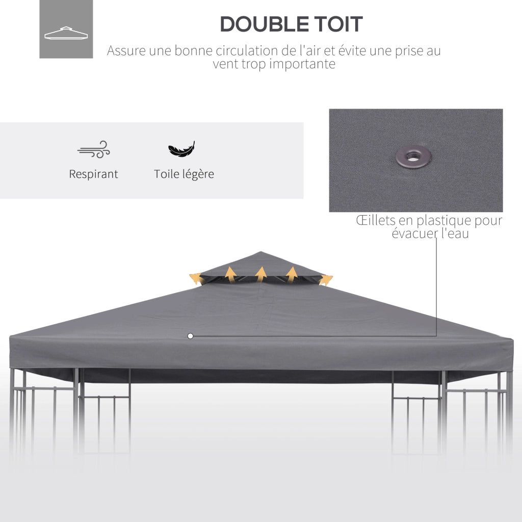 Tenda da giardino 3x3 m ¨C Minimal ¨C grigio