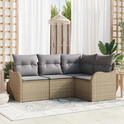 Set Divano da Giardino 4 pcs Beige polyrattan