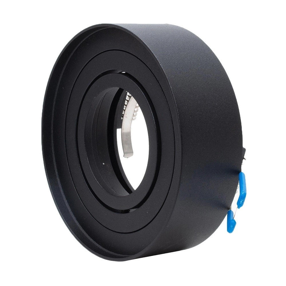 Trade Shop - Portafaretto Orientabile Tondo Incasso Esterno 85mm Luce Lampade Led Gu10 Gu5.3 - Nero