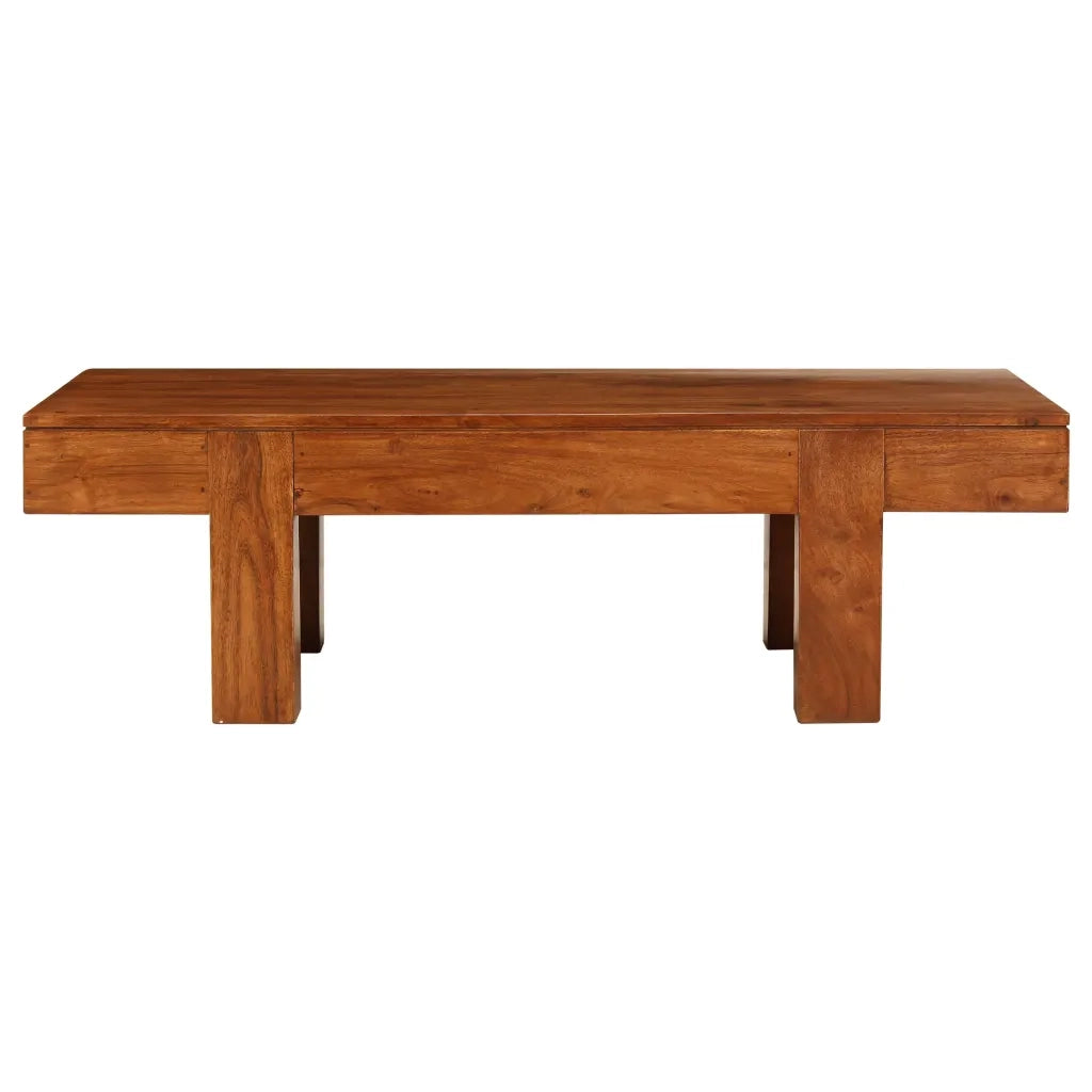 Tavolino da Salotto in Legno Acacia Finitura Ambra 110x55x35 cm 245655