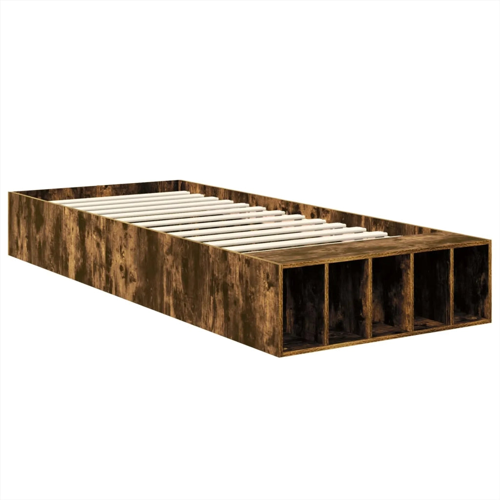 Letto singolo | Letto per adulti | Struttura del letto Rovere fum¨¦ 75 x 190 cm Legno multistrato