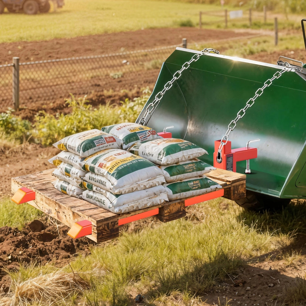 Forche per Pallet con Morsetto HC43-2-BKT da 907 kg Lunghezza 109 cm in Acciaio Robusto per Benna Trattore ad Attacco Rapido