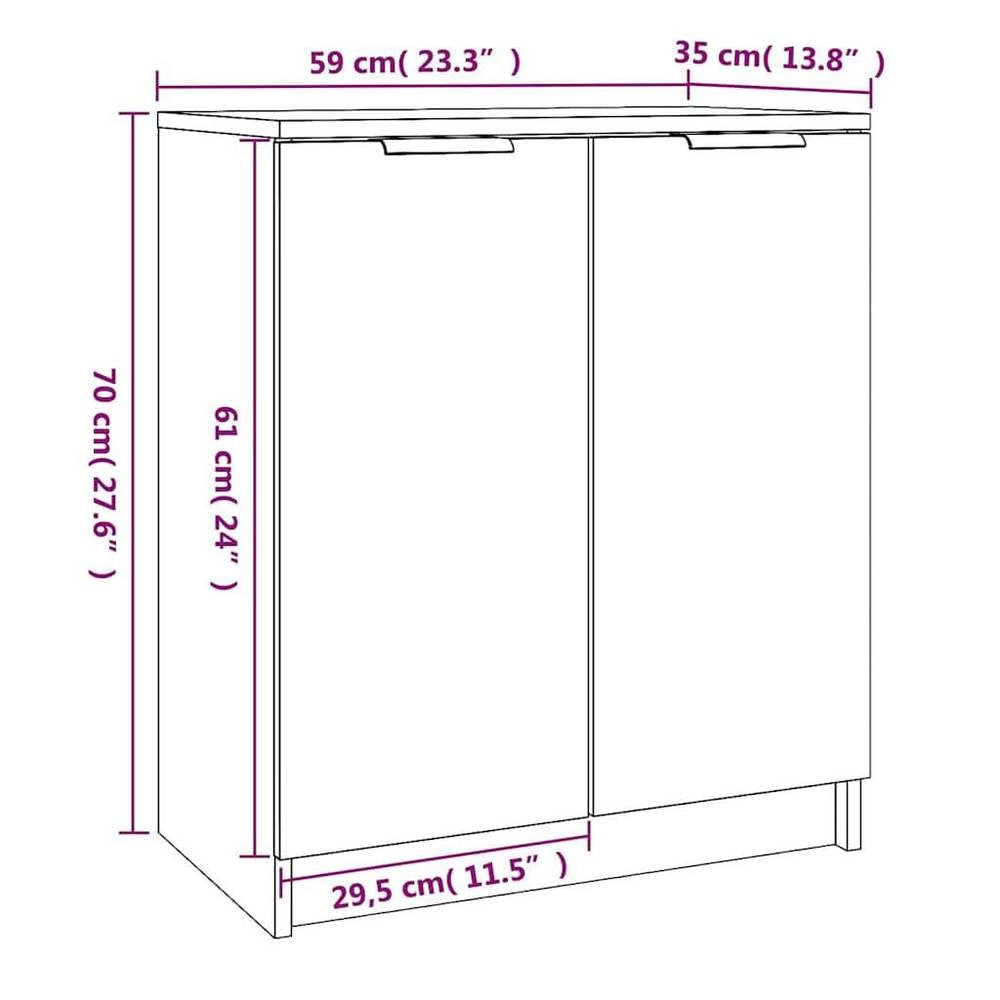 Shoe Cabinet White 59x35x70 Cm Wood-based Material