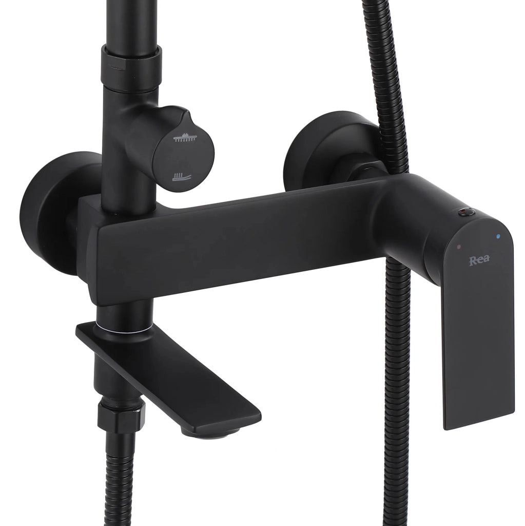 Set Doccia Rea Storm Black Matt