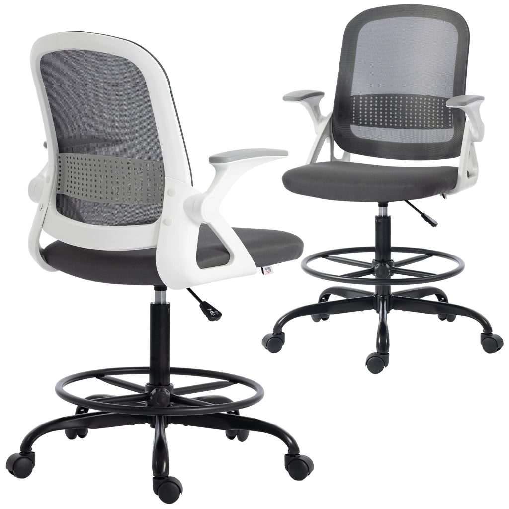 Sedia da ufficio con rete ¨C Zephmum ¨C Grigio, regolabile