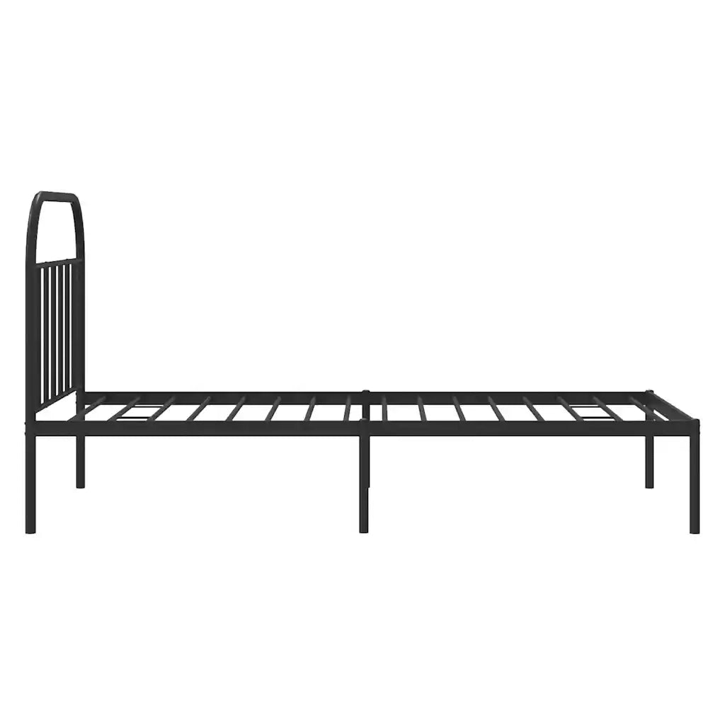 Giroletto con Testiera-Struttura Letto con testiera Metallo Nero 100x200 cm 579861