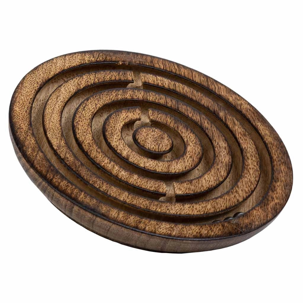 Puzzle game tondo in legno marrone d15x5h